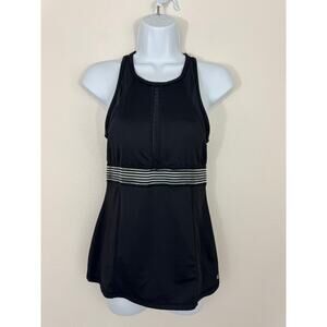 Kyodan Black Racerback Athletic Tank with Striped Band | Size Small